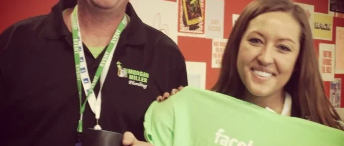 Employees with facebook swag