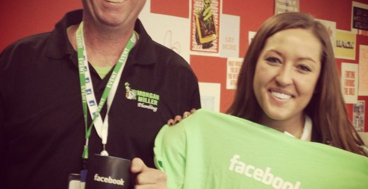 Employees with facebook swag