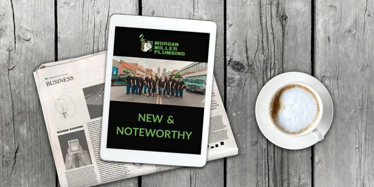 Tablet newspaper and coffee