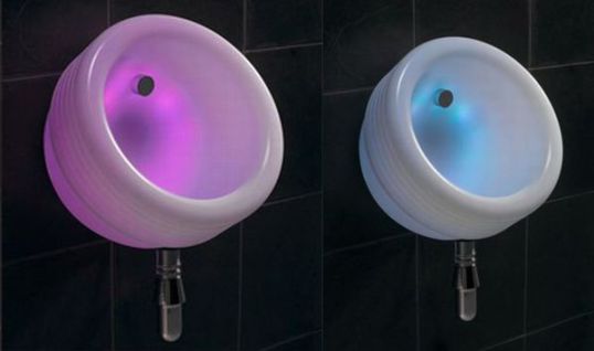 Purple and Blue Glow in the Dark Urinals